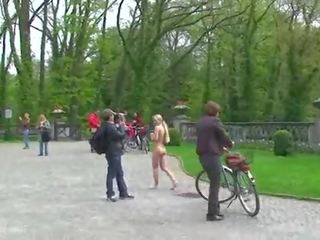 Fabulous public nudity with sweet blonde
