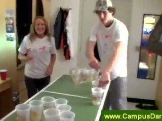 Drinking game as foreplay at a dorm