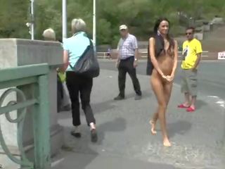 Slim teen martina shows her desirable body in public